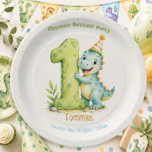 Cute Dinosaur Themed Paper Plates