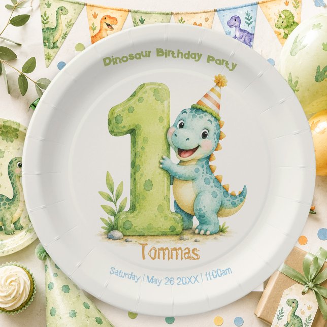 Cute Dinosaur Themed Paper Plates (Creator Uploaded)