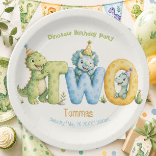 Cute Dinosaur Themed Paper Plates
