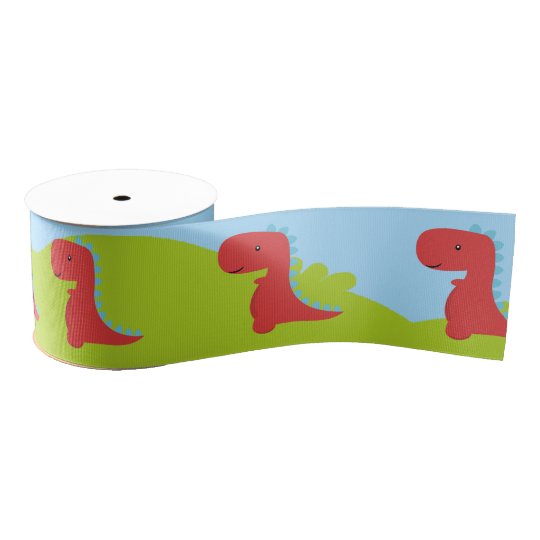 Cute Dinosaur themed Party Grosgrain Ribbon | Zazzle.com