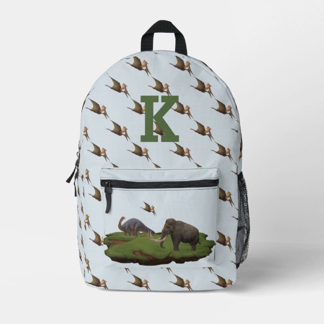Cute Dinosaur Themed  Printed Backpack (Front)