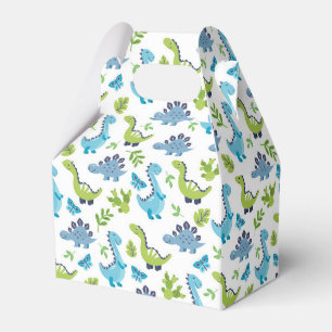 cute dinosaur tiled pattern party favor boxes