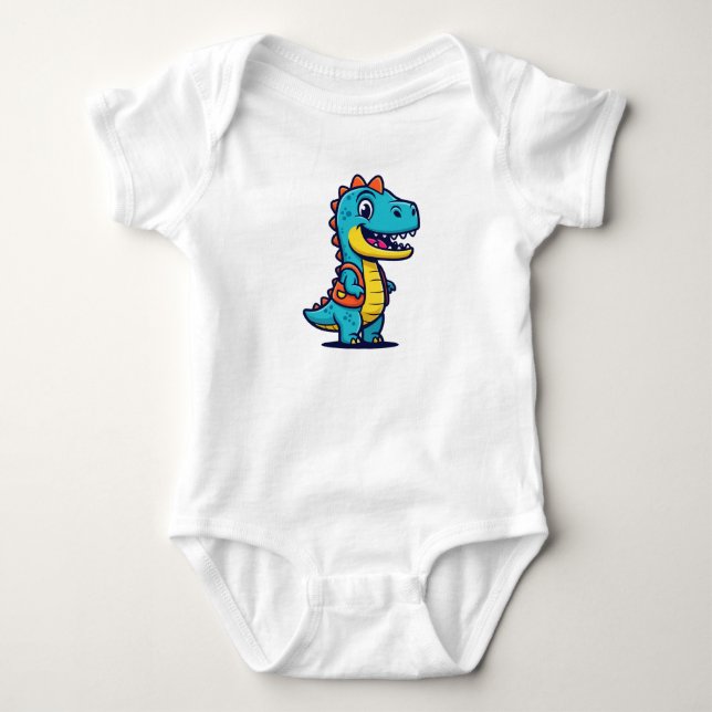 Cute Dinosaur Toddler Design – Adorable Dino Kids  Baby Bodysuit (Front)