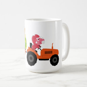 Cute dinosaur tractor boy Back To School Birthday Coffee Mug