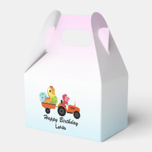 Cute dinosaur tractor boy Back To School Birthday Favor Boxes