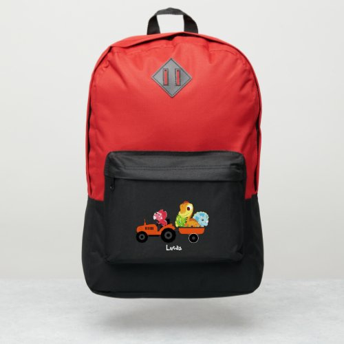Cute dinosaur tractor Truck boy Back To School kid Port Authority Backpack