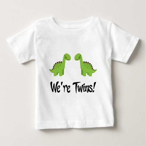 Cute Dinosaur Twins Gift Baby T_Shirt