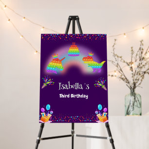 Cute Dinosaur Unicorn rainbow Balloon birthday Foam Board