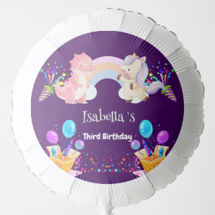 Cute Dinosaur Unicorn rainbow Balloon birthday kid