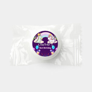 Cute Dinosaur Unicorn rainbow Balloon birthday Life Saver® Mints