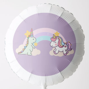 Cute Dinosaur Unicorn rainbow birthday party Balloon