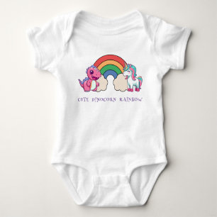 Cute Dinosaur Unicorn rainbow colorful birthday Baby Bodysuit