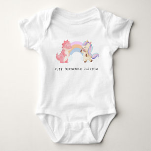 Cute Dinosaur Unicorn rainbow pastel birthday Baby Bodysuit