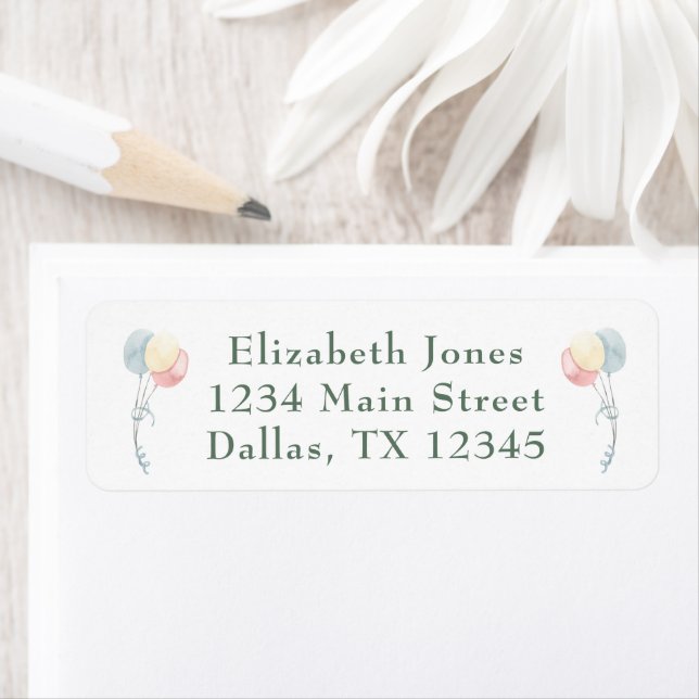 Cute Dinosaur Watercolor Baby Shower Address Label (Insitu)