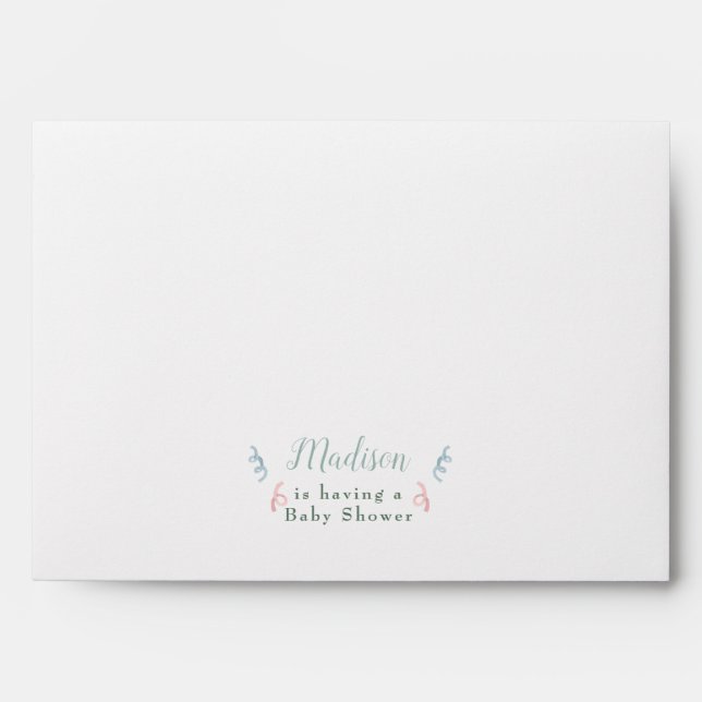 Cute Dinosaur Watercolor Baby Shower Envelope (Front)