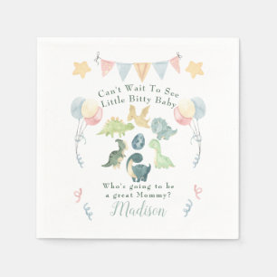 Cute Dinosaur Watercolor Baby Shower Napkins