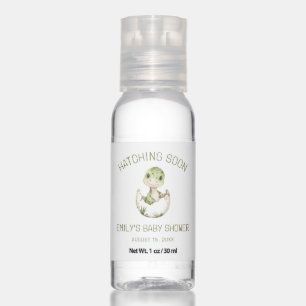 Cute Dinosaur Watercolor Hatching Soon Baby Shower Hand Sanitizer