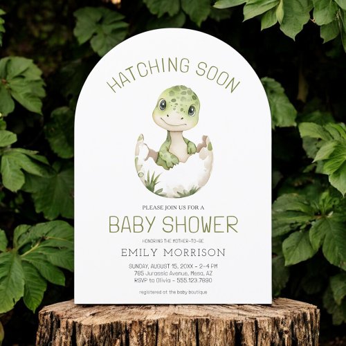 Dinosaur Watercolor baby shower invitation