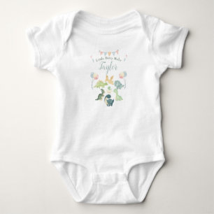 Cute Dinosaur Watercolor Personalized Baby Bodysuit