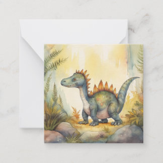 Cute Dinosaur Watercolor Storybook Note Card