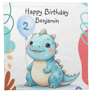 Cute Dinosaur wild Boy Happy birthday party Cloth Napkin