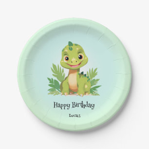 Cute dinosaur wild jungle zoo Birthday party boys Paper Plates