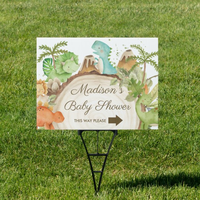 Cute Dinosaurs 1st Birthday Boy Baby Shower Yard  Sign (Insitu)