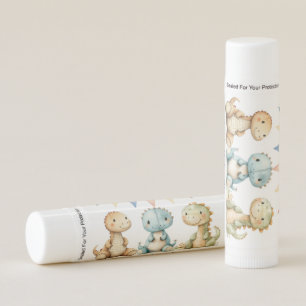 Cute Dinosaurs and Friends Boy Baby Shower Lip Balm
