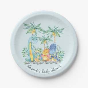 dinosaur baby shower tableware