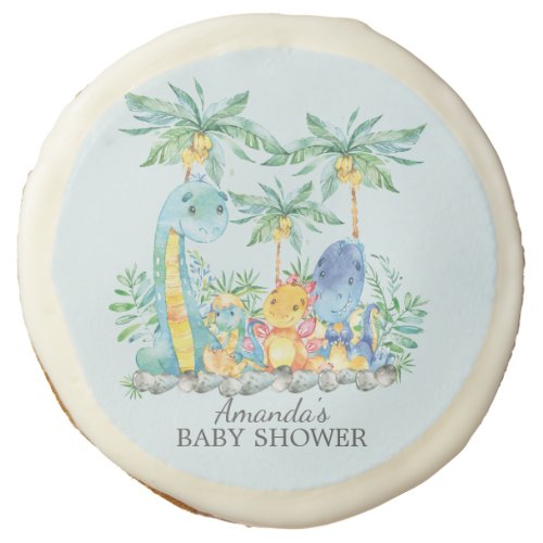 Cute Dinosaurs Baby Shower Favor Cookie