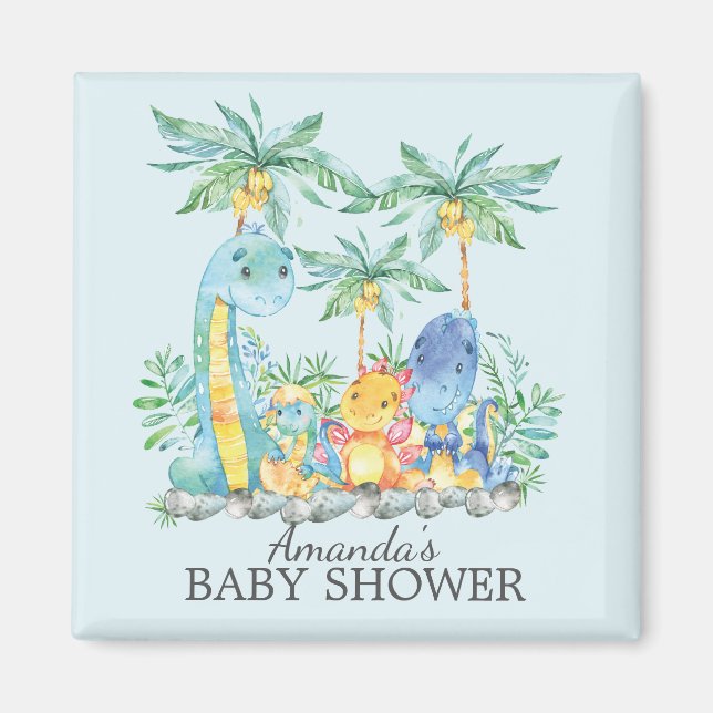 Cute Dinosaurs Baby Shower Favor  Magnet (Front)