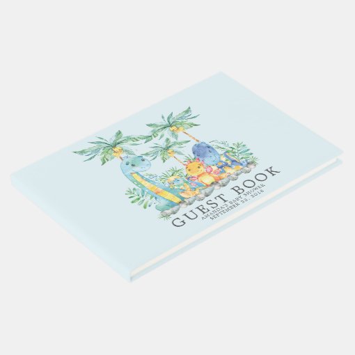 Cute Dinosaurs Baby Shower Guest Book | Zazzle