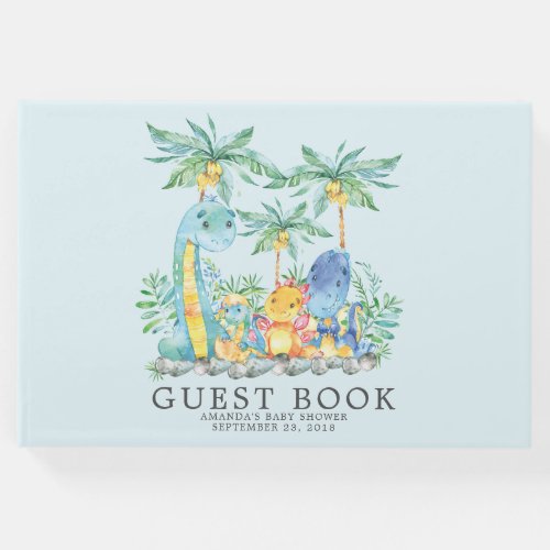 Cute Dinosaurs Baby Shower Guest Book