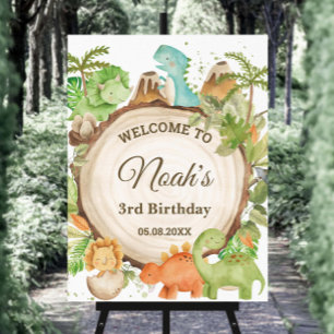 Cute Dinosaurs Birthday Baby Shower Welcome Foam Board