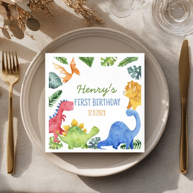 Cute Dinosaurs Birthday Party Napkins (Creator Uploaded)