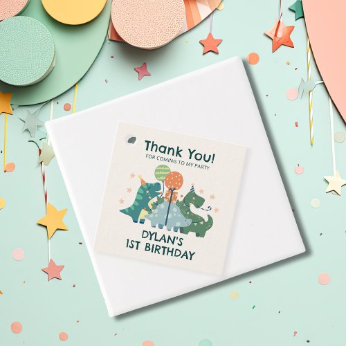 Cute Dinosaurs Birthday Party Thank You Favor Tags