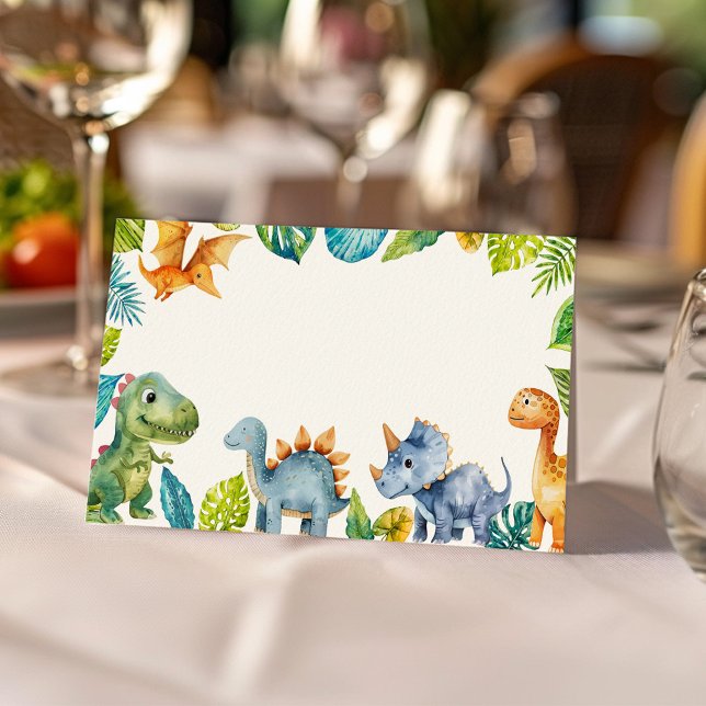 Cute Dinosaurs Birthday Place Card (Creator Uploaded)