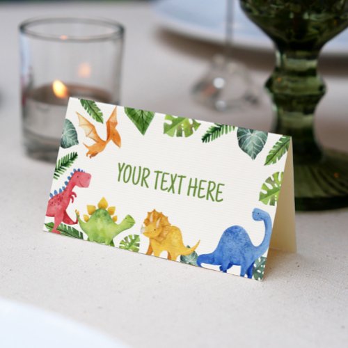 Cute Dinosaurs Birthday Place Card