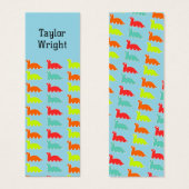 Cute dinosaurs blue personalized bookmark (Front & Back)