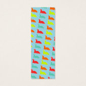 Cute dinosaurs blue personalized bookmark (Back)