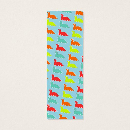 Cute dinosaurs blue personalized bookmark (Back)