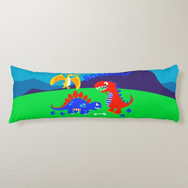 Cute dinosaurs body pillow (Front)