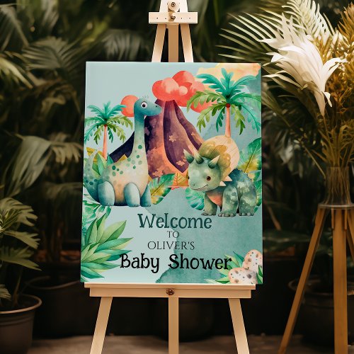 Cute dinosaurs boy shower party Foam Board