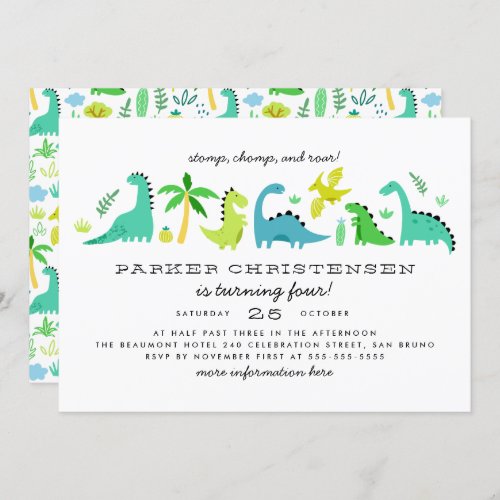 Cute Dinosaurs Boys Birthday Party