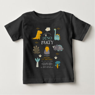 Cute Dinosaurs Boy's First Birthday Party Baby T-Shirt