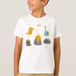 Cute Dinosaurs Boy's First Birthday Party Baby T-Shirt
