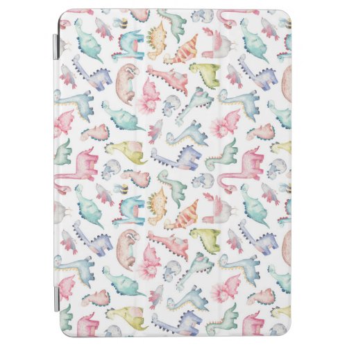 Cute dinosaurs childrens watercolor pattern iPad air cover