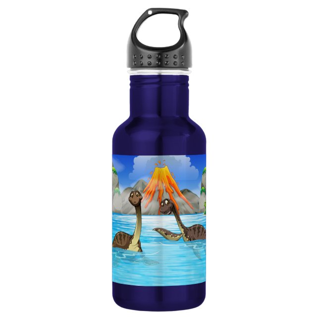 Cute Dinosaurs custom name water bottles (Front)