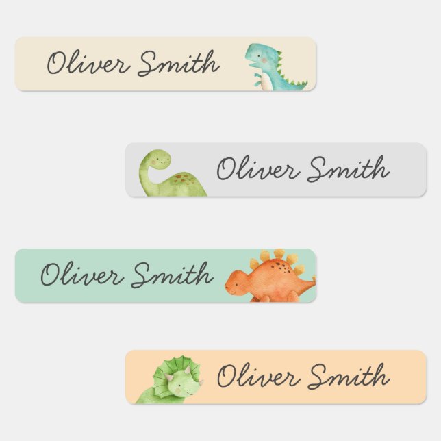 Cute Dinosaurs Day Care School Name Clothing Labels (Group)
