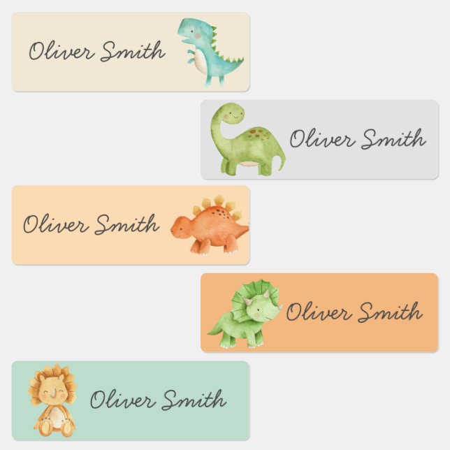 Cute Dinosaurs Day Care School Name Clothing Labels (Group)